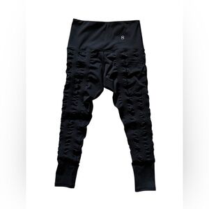 Skinnify Resistance Band Black High-Waisted Leggings Size S